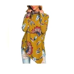 Ladies Southwestern Levaca XXL Cowl Neck XXL LONG SLEEVE SWEATER TUNIC